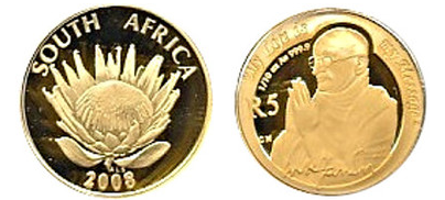 Gold South African Protea Coin - 0.1 oz